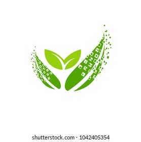 leaf nature logo or symbol for sign environment industry or factory 