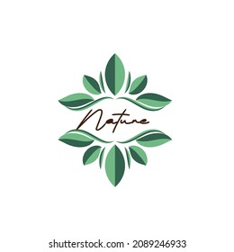 leaf nature logo and symbol for sign environment industry