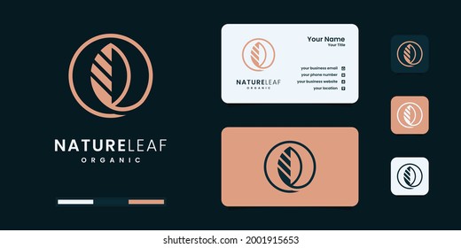 Leaf nature logo template design