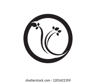 leaf nature logo vector black
