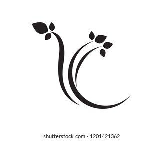 leaf nature logo vector black