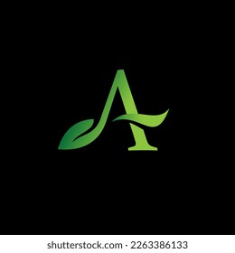 a leaf nature minimalist logo design