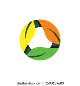 Leaf Nature Organic Circle Logo Graphic Design