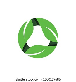 Leaf Nature Organic Circle Logo Graphic Design