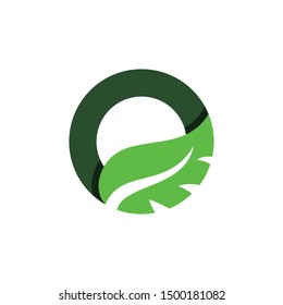 Leaf Nature Organic Circle Logo Graphic Design