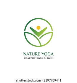 Leaf Nature Organic Eco Lotus Yoga Meditation Linear Style Logo Design Vector Inspiration