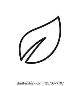 Leaf, nature, organic icon line style isolated on white background. Vector illustration