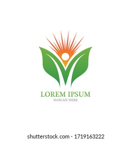 Leaf nature people health logo vector image