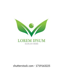 Leaf nature people health logo vector image