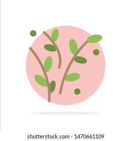 Leaf, Nature, Plant, Spring Abstract Circle Background Flat color Icon. Vector Icon Template background