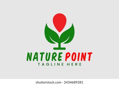 Blatt Natur Punkt Lage Logo Vorlage Vektor Design Illustration
