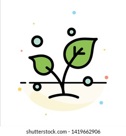 Leaf, Nature, Spring, Sprout, Tree Abstract Flat Color Icon Template