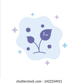 Leaf, Nature, Spring, Sprout, Tree Blue Icon on Abstract Cloud Background