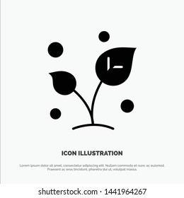 Leaf, Nature, Spring, Sprout, Tree solid Glyph Icon vector
