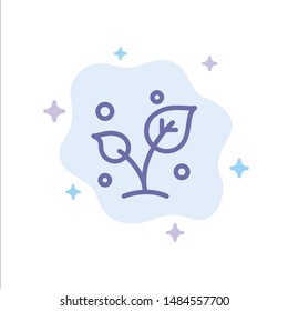 Leaf, Nature, Spring, Sprout, Tree Blue Icon on Abstract Cloud Background. Vector Icon Template background