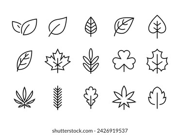 leaf nature, Sprout, plant, Leaves, organic plant, growth conditions, Floral branch icons button, vector, sign, symbol, logo, illustration, editable stroke, flat design style isolated on white linear