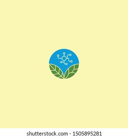 leaf nature tech logo icon vector with simple style 