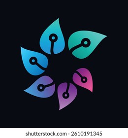 Leaf Nature Technology Modern Logo