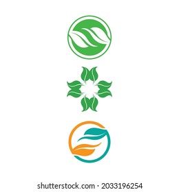 LEAF AND NATURE TREE LOGO FOR BUSINESS VECTOR GREEN PLANT ECOLOGY DESIGN ICON
