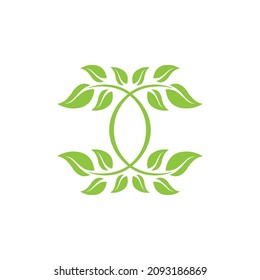 LEAF AND NATURE TREE LOGO FOR BUSINESS VECTOR GREEN PLANT ECOLOGY DESIGN ICON