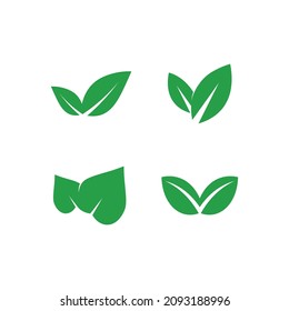 LEAF AND NATURE TREE LOGO FOR BUSINESS VECTOR GREEN PLANT ECOLOGY DESIGN ICON