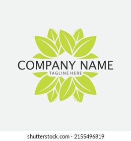 LEAF AND NATURE TREE LOGO FOR BUSINESS VECTOR GREEN PLANT ECOLOGY DESIGN ICON