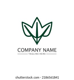 LOGOTIPO DE ÁRBOL NATURAL Y DE HOJA PARA EL ICONO DE DISEÑO ECOLÓGICO DE LA PLANTA VERDE DEL VECTOR DE NEGOCIOS