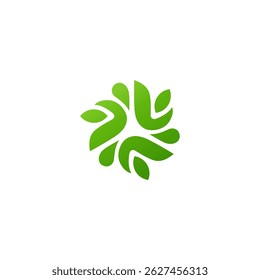Folha forma triângulo natureza, natureza orgânica logotipo ecológico, símbolo com verde cores frescas