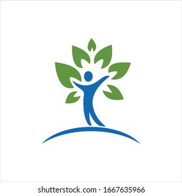 Vektorillustration-Logo für Blatt-Natur
