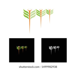 leaf and needle vector logo