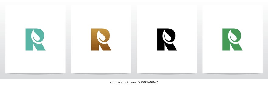 Leaf Negative Space On Letter Logo Design R