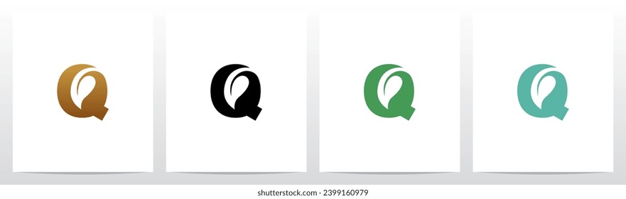 Leaf Negative Space On Letter Logo Design Q