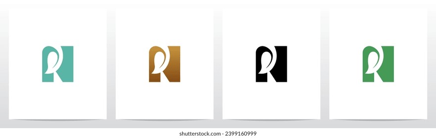 Leaf Negative Space On Letter Logo Design N