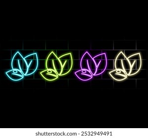 Leaf neon Icon. Ecology Vector trendy colored symbols. Eco concept. Glowing illustration for design..green color.