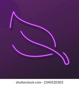 leaf neon sign, modern glowing banner design, colorful modern design trends on black background. Vector illustration.