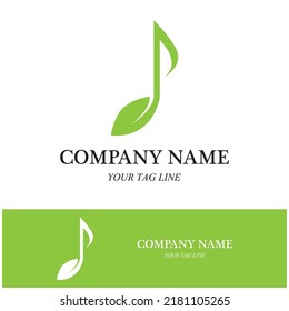 leaf note logo icon vector illustration template design