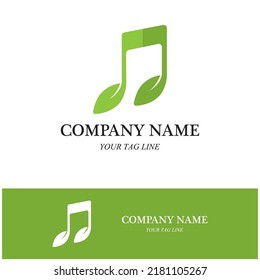 leaf note logo icon vector illustration template design