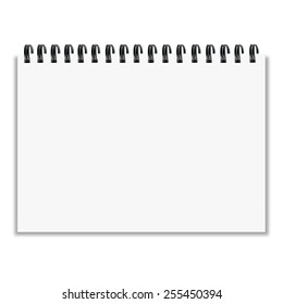 Leaf notebook with shadow on white background vector illustratio