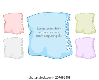 leaf from a notebook with space for text, vector illustration on white background 