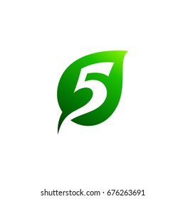 Leaf Number Five Logo Template