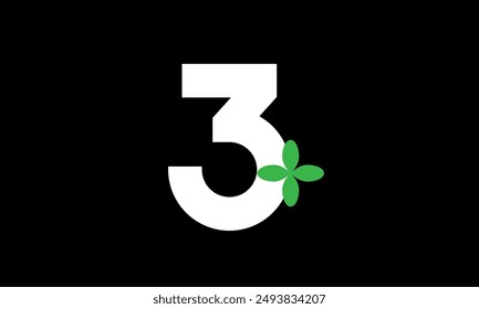 Leaf Number Logo Green White Health