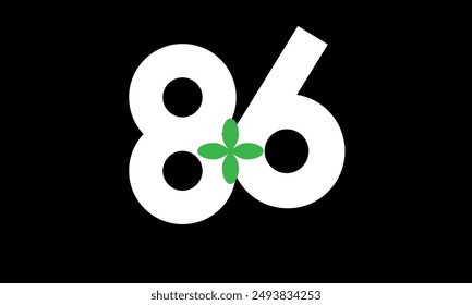 Leaf Number Logo Green White Health