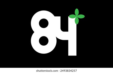 Leaf Number Logo Green White Health