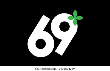 Leaf Number Logo Green White Health