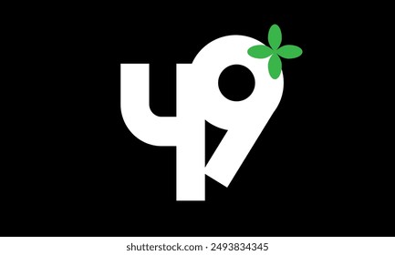 Leaf Number Logo Green White Health