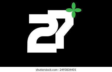Leaf Number Logo Green White Health