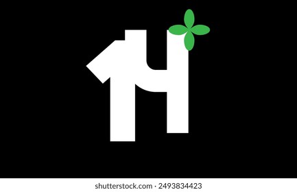 Leaf Number Logo Green White Health