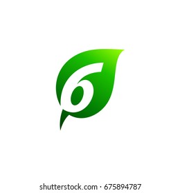 Leaf Number Six Logo Template