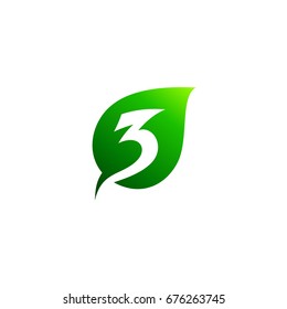 Leaf Number Three Logo Template