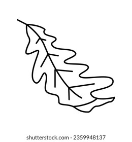 leaf oak autumn line icon vector. leaf oak autumn sign. isolated contour symbol black illustration